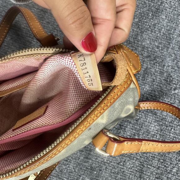 Dooney Bourke Mini Barrel Satchel Brown Logo Canvas Leather Heart Charm Y2K - Picture 12 of 16